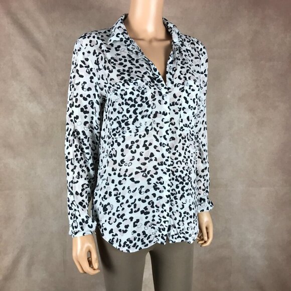 ANTHROPOLOGIE Animal Printed Button-down Shirt SMALL - Picture 3 of 10
